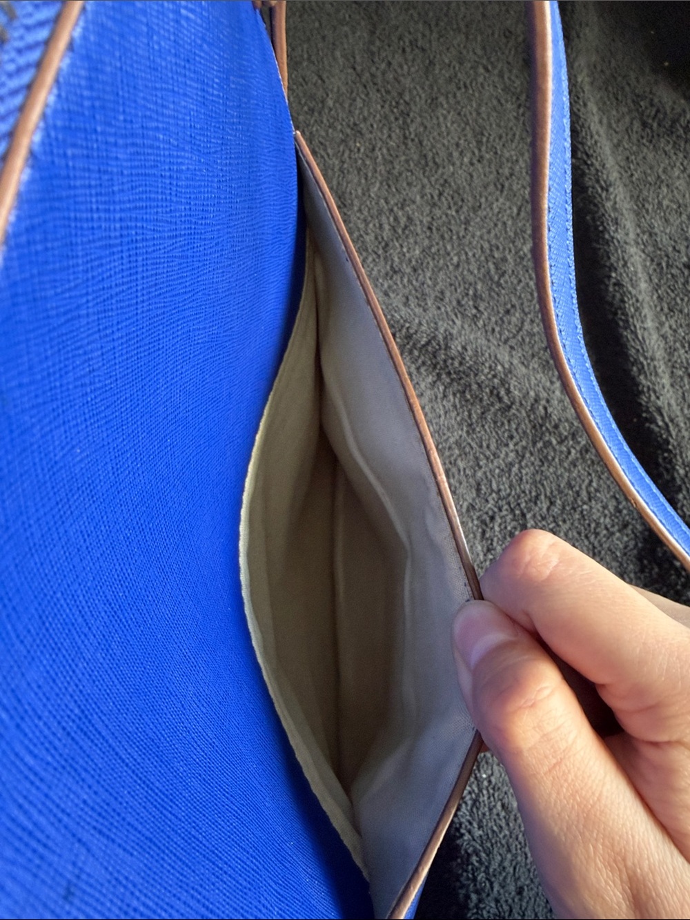 New York & Company Royal Blue Saffiano Crossbody Bag - Picture 10 of 10